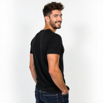 Black Round Neck T-Shirt for Men, Polyester Fabric, Gym, Running, Workout Wear, Half Sleeves with Stylish Front Print