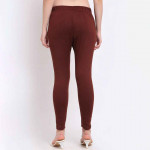 Women Brown Solid Ankle Length Woollen Leggings