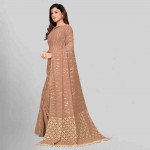 Beige & Gold-Toned Embellished Sequinned Pure Georgette Saree