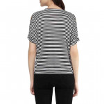 Black Viscose Striped Top