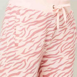 Women Animal Print Drawstring Closure Trackpants