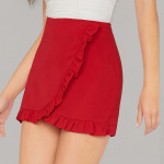 Women Red High-Rise Hot Pants Shorts